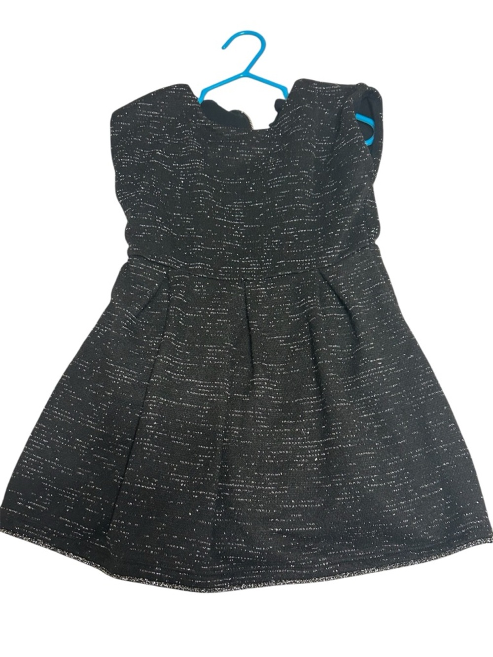 4T Girls Black Sparkle Fit-and-Flare Dress